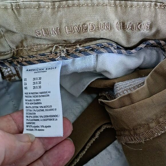 American Eagle Flex Khaki Dress Pants Slim 28x30 - Picture 8 of 11